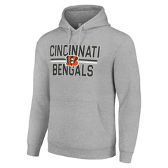 Cincinnati Bengals Starter Unisex Team Mesh Print Graphic Tri-Blend Pullover Hoodie Heather Gray