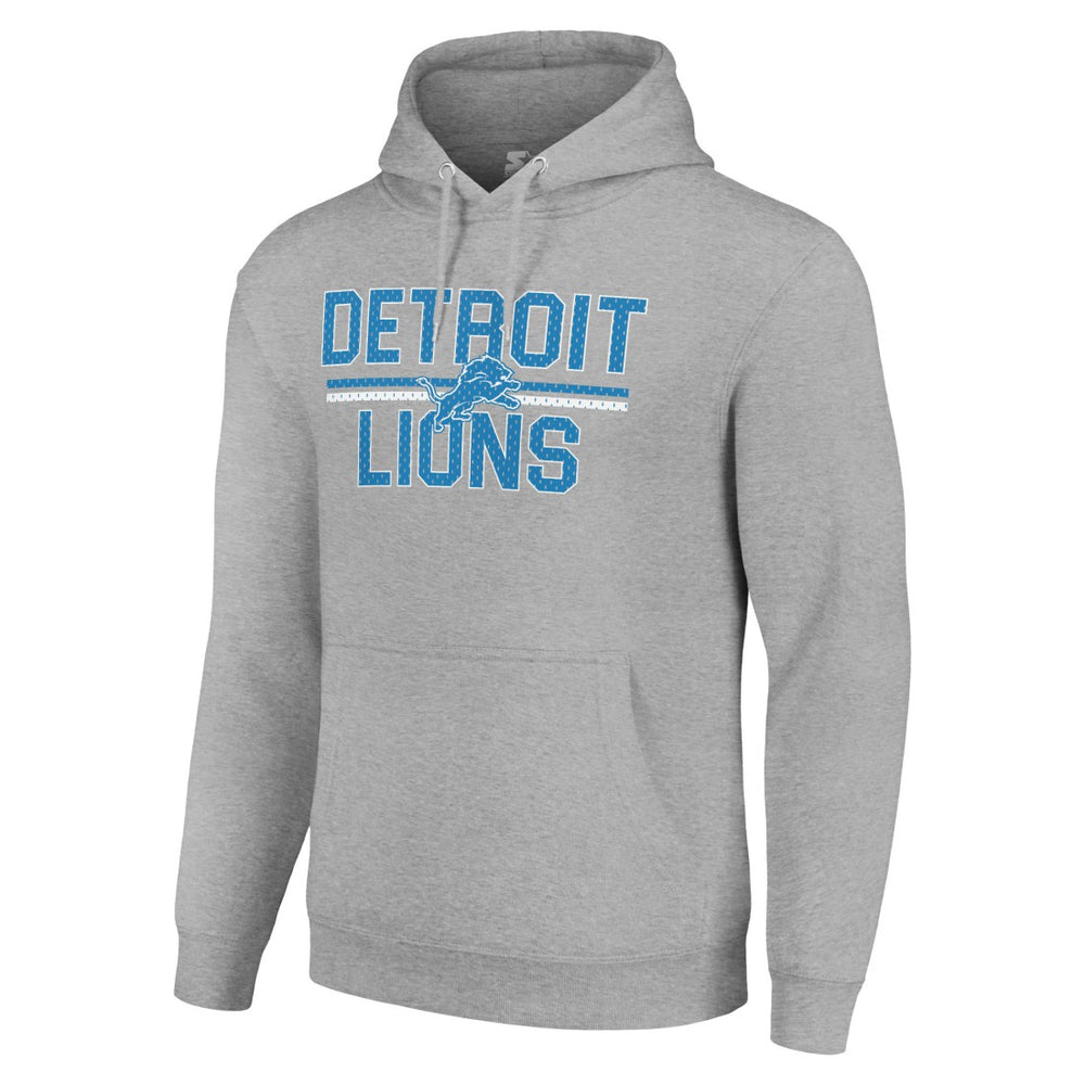 Detroit Lions Starter Unisex Team Mesh Print Graphic Tri-Blend Pullover Hoodie Heather Gray