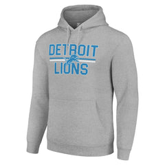 Detroit Lions Starter Unisex Team Mesh Print Graphic Tri-Blend Pullover Hoodie Heather Gray