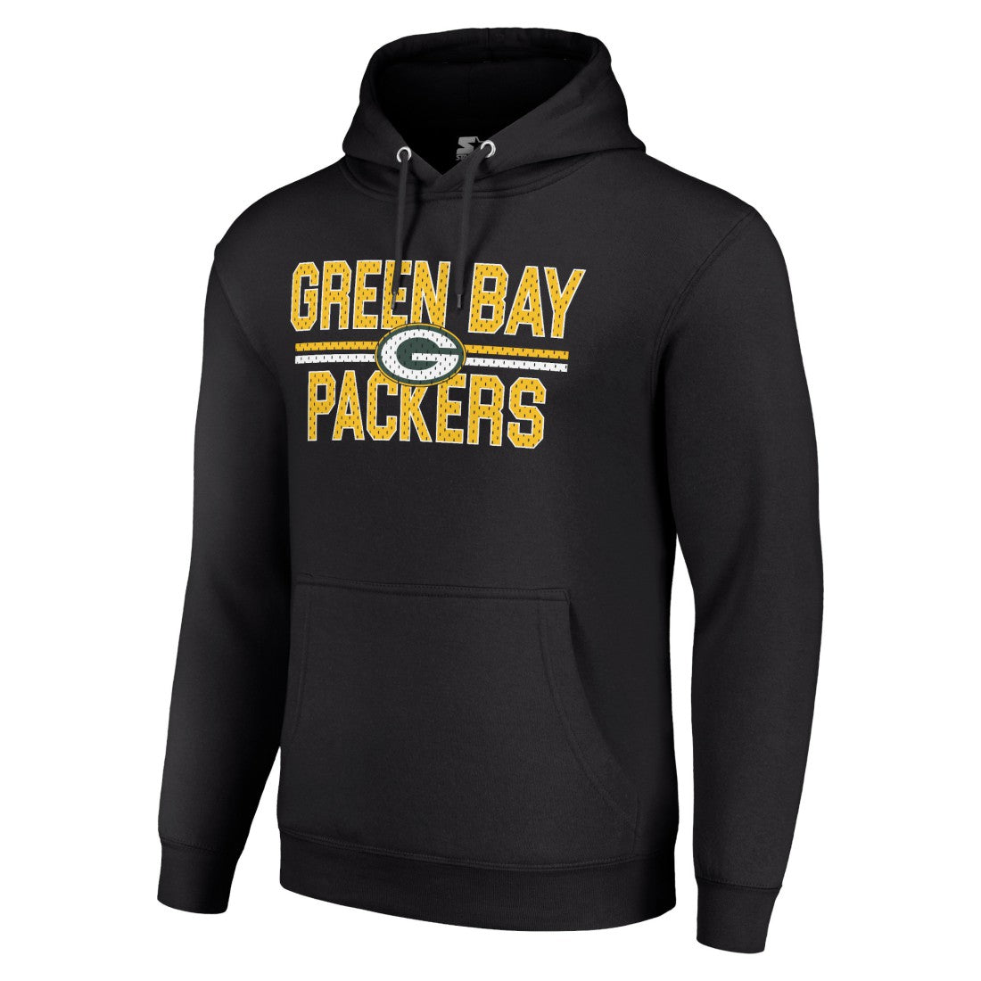 Green Bay Packers Starter Unisex Team Mesh Print Graphic Tri-Blend Pullover Hoodie Black