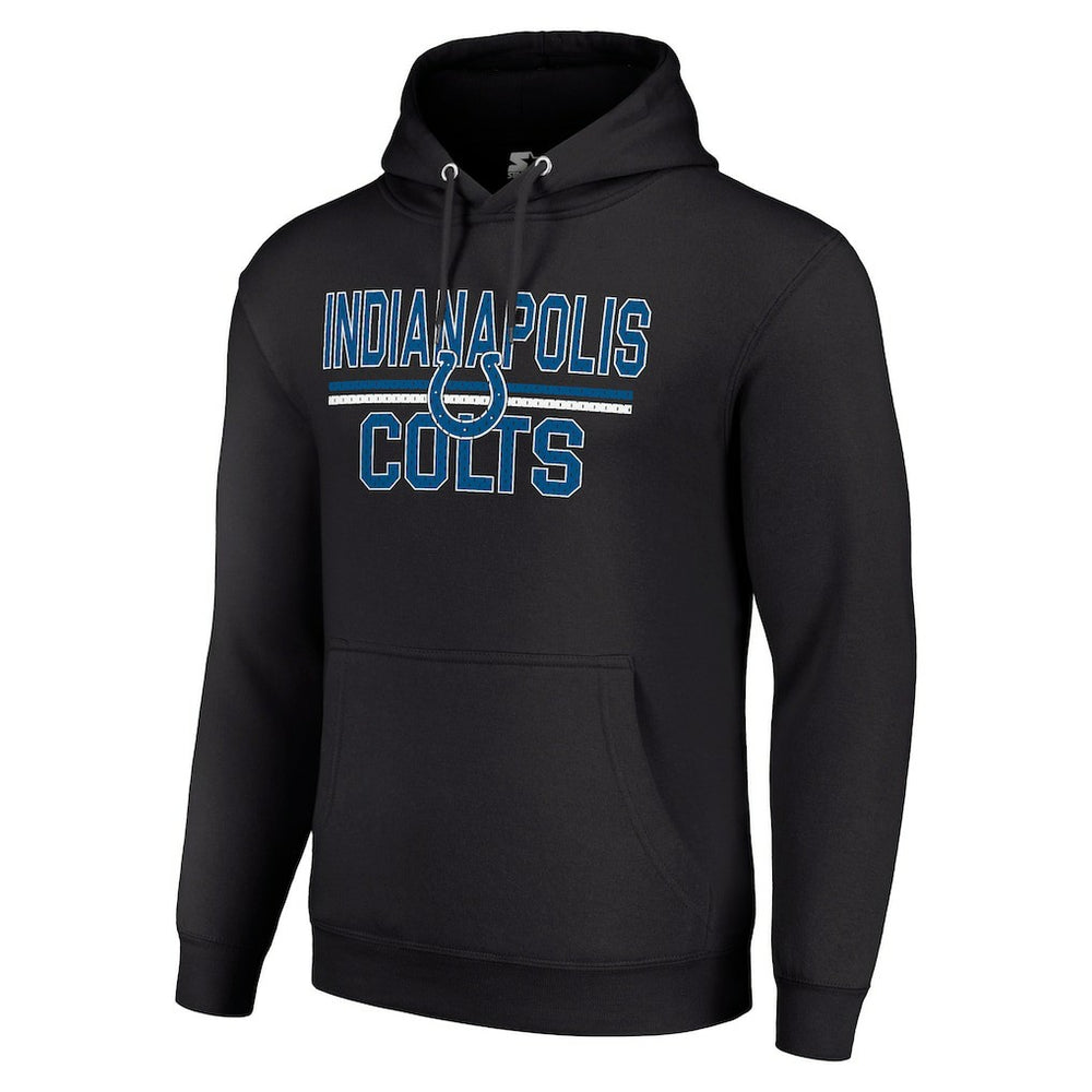 Indianapolis Colts Starter Unisex Team Mesh Print Graphic Tri-Blend Pullover Hoodie Black