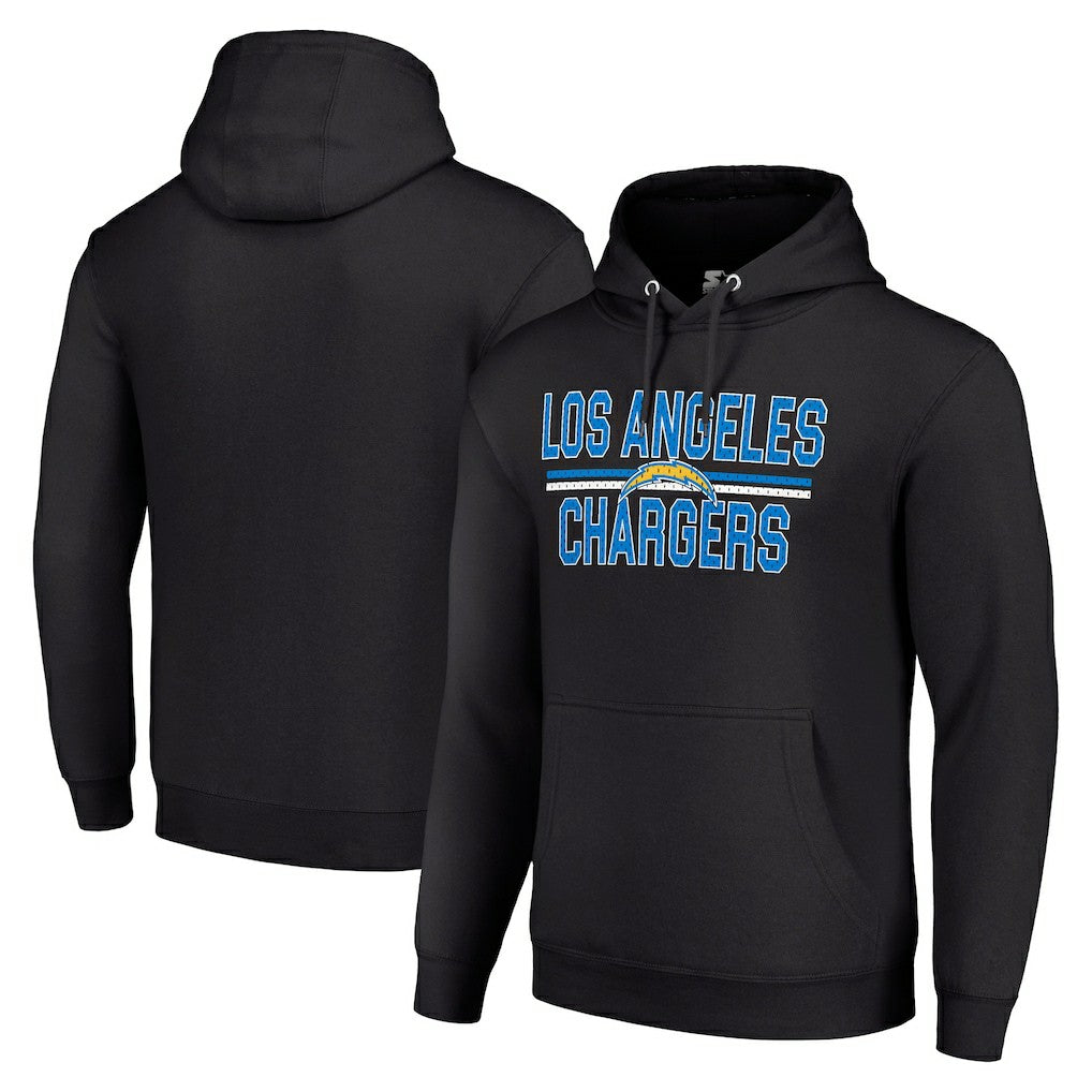 Los Angeles Chargers Starter Unisex Team Mesh Print Graphic Tri-Blend Pullover Hoodie Black