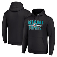 Miami Dolphins Starter Unisex Team Mesh Print Graphic Tri-Blend Pullover Hoodie Black
