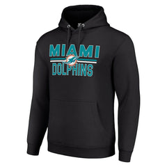 Miami Dolphins Starter Unisex Team Mesh Print Graphic Tri-Blend Pullover Hoodie Black