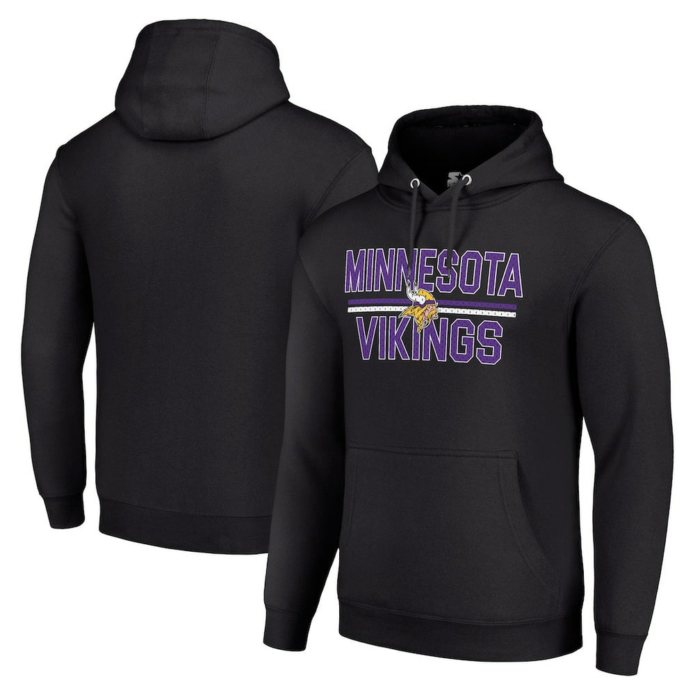 Minnesota Vikings Starter Unisex Team Mesh Print Graphic Tri-Blend Pullover Hoodie Black