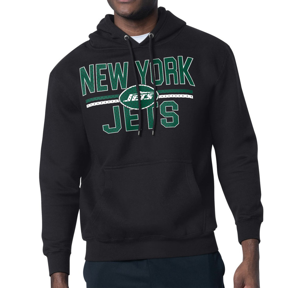 New York Jets Starter Unisex Team Mesh Print Graphic Tri-Blend Pullover Hoodie Black