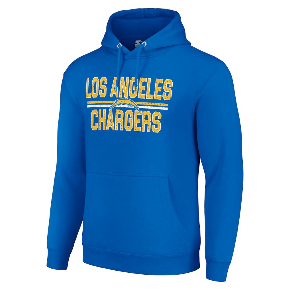 Los Angeles Chargers Starter Unisex Team Mesh Print Graphic Tri-Blend Pullover Hoodie Royal