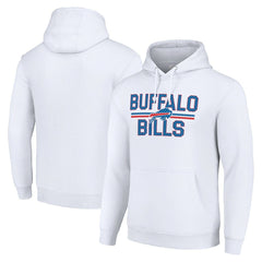Buffalo Bills Starter Unisex Team Mesh Print Graphic Tri-Blend Pullover Hoodie White