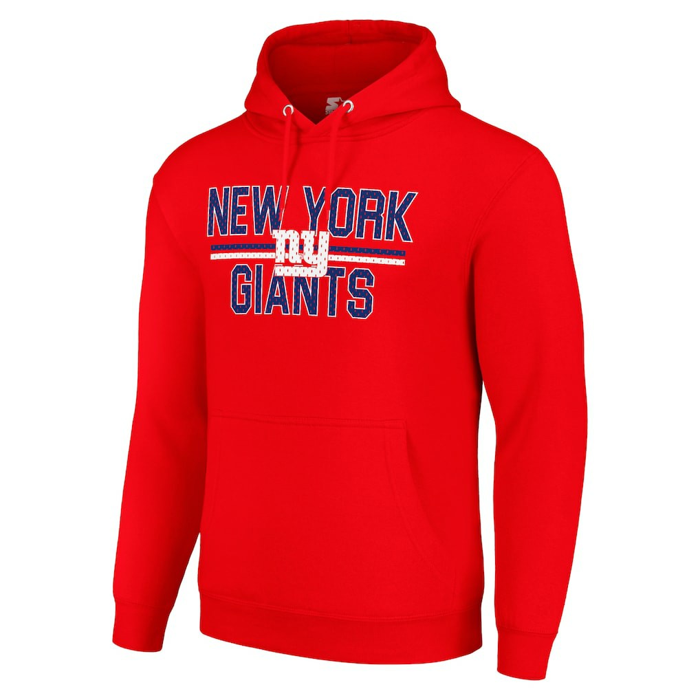 New York Giants Starter Unisex Team Mesh Print Graphic Tri-Blend Pullover Hoodie Red