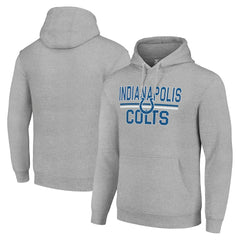 Indianapolis Colts Starter Unisex Team Mesh Print Graphic Tri-Blend Pullover Hoodie Heather Gray