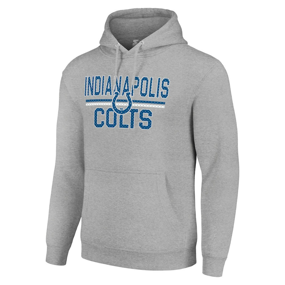 Indianapolis Colts Starter Unisex Team Mesh Print Graphic Tri-Blend Pullover Hoodie Heather Gray