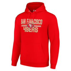 San Francisco 49ers Starter Unisex Team Mesh Print Graphic Tri-Blend Pullover Hoodie Scarlet