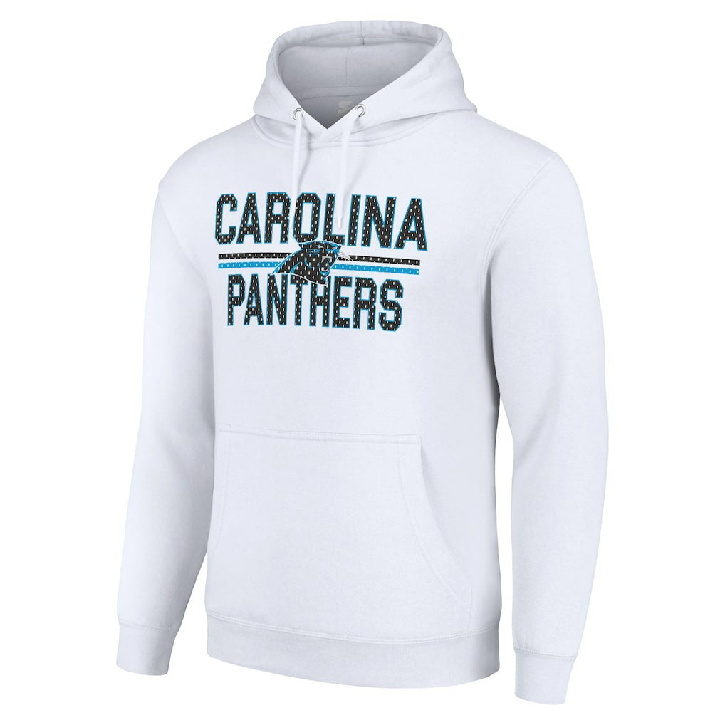 Carolina Panthers Starter Unisex Team Mesh Print Graphic Tri-Blend Pullover Hoodie White