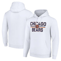 Chicago Bears Starter Unisex Team Mesh Print Graphic Tri-Blend Pullover Hoodie White