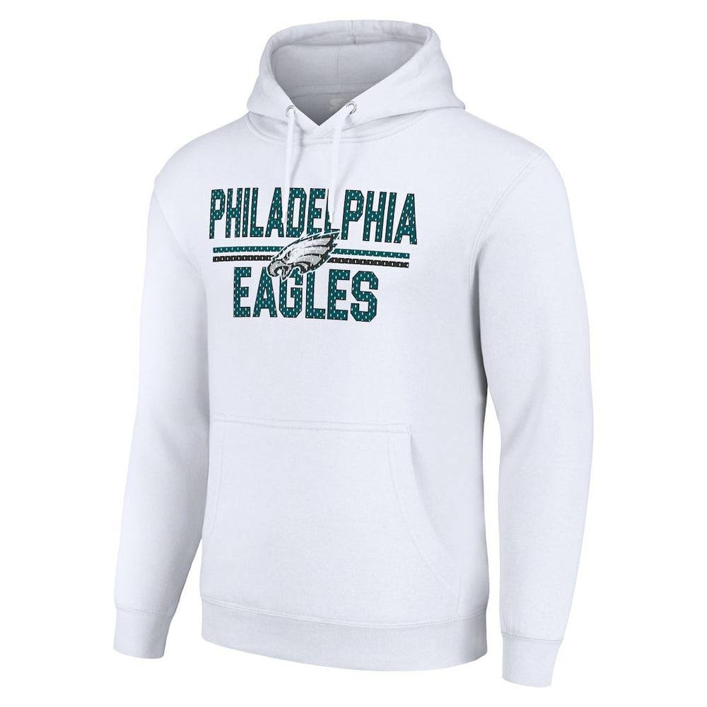 Philadelphia Eagles Starter Unisex Team Mesh Print Graphic Tri-Blend Pullover Hoodie White