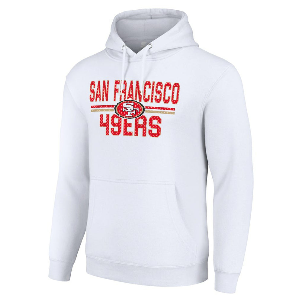 San Francisco 49ers Starter Unisex Team Mesh Print Graphic Tri-Blend Pullover Hoodie White