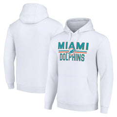 Miami Dolphins Starter Unisex Team Mesh Print Graphic Tri-Blend Pullover Hoodie White