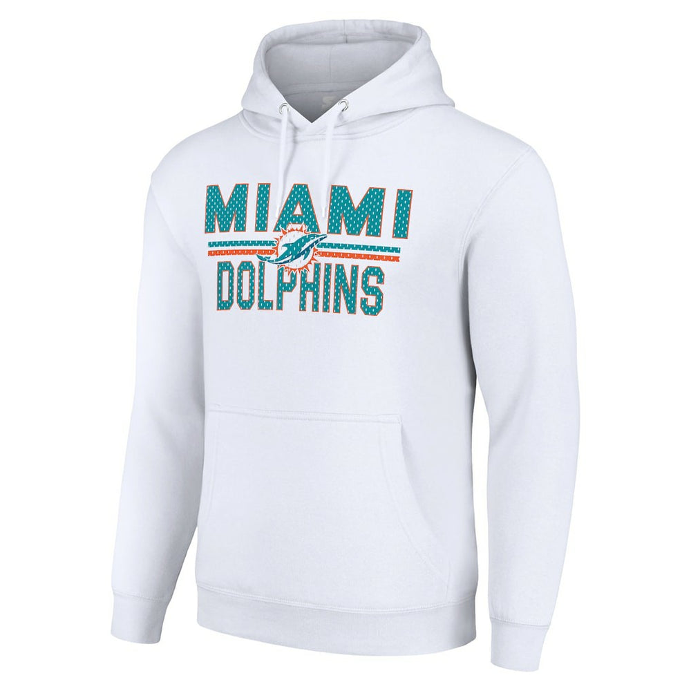 Miami Dolphins Starter Unisex Team Mesh Print Graphic Tri-Blend Pullover Hoodie White