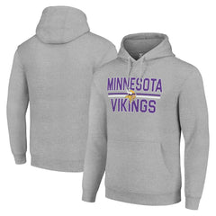 Minnesota Vikings Starter Unisex Team Mesh Print Graphic Tri-Blend Pullover Hoodie Heather Gray