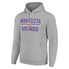 Minnesota Vikings Starter Unisex Team Mesh Print Graphic Tri-Blend Pullover Hoodie Heather Gray