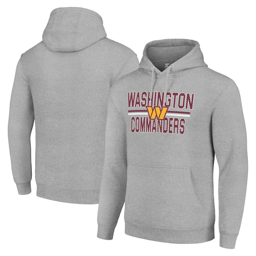 Washington Commanders Starter Unisex Team Mesh Print Graphic Tri-Blend Pullover Hoodie Heather Gray