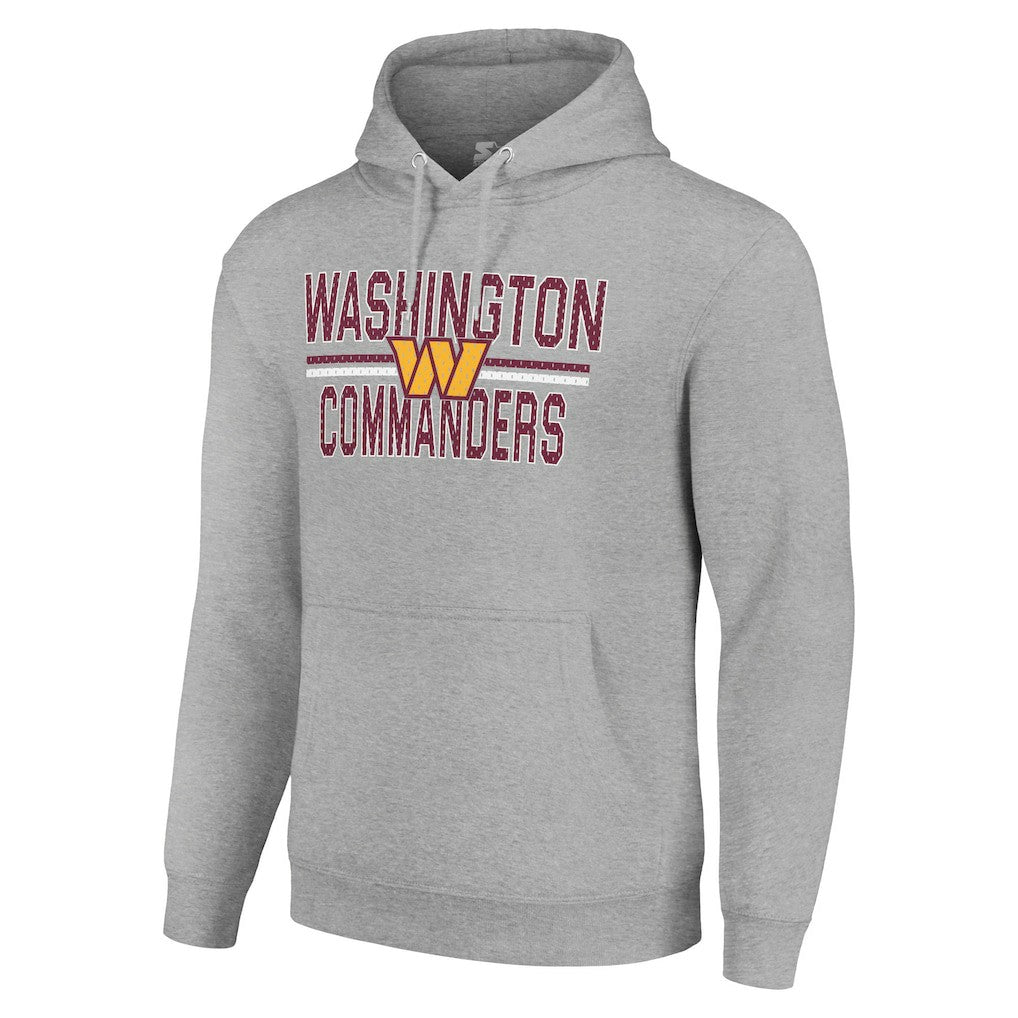 Washington Commanders Starter Unisex Team Mesh Print Graphic Tri-Blend Pullover Hoodie Heather Gray