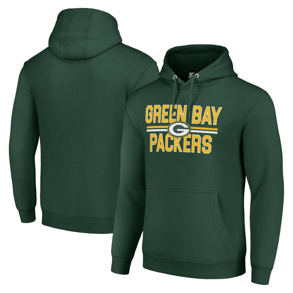 Green Bay Packers Starter Unisex Team Mesh Print Graphic Tri-Blend Pullover Hoodie Green