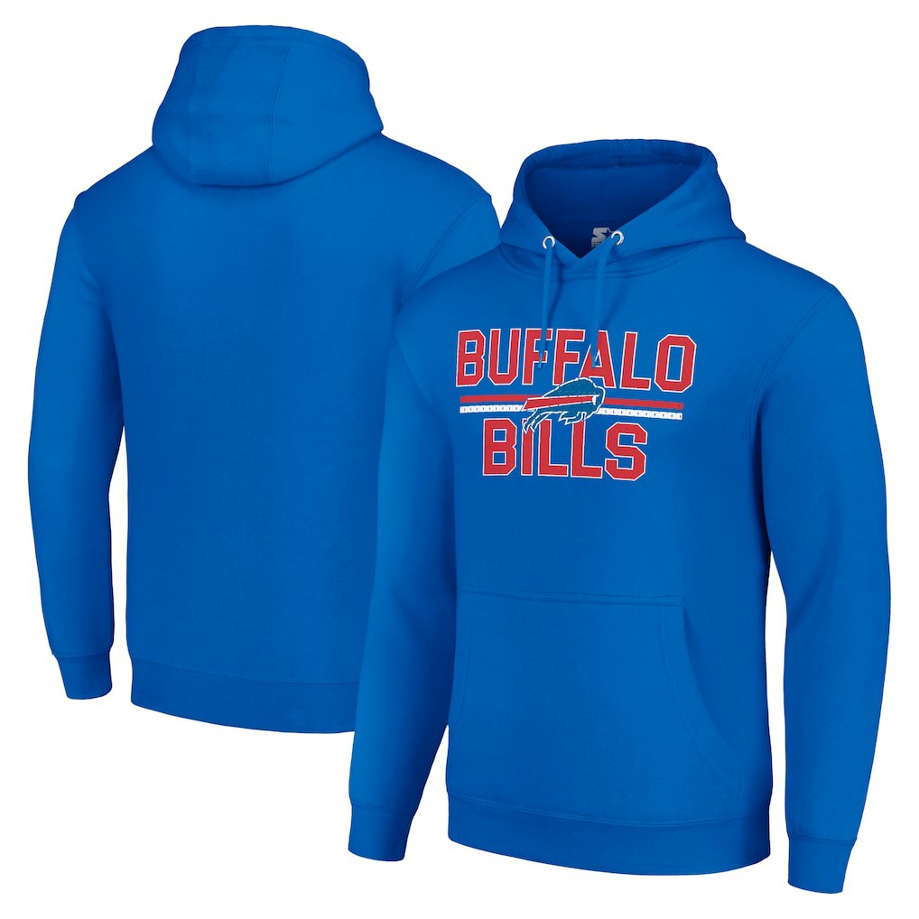 Buffalo Bills Starter Unisex Team Mesh Print Graphic Tri-Blend Pullover Hoodie Royal