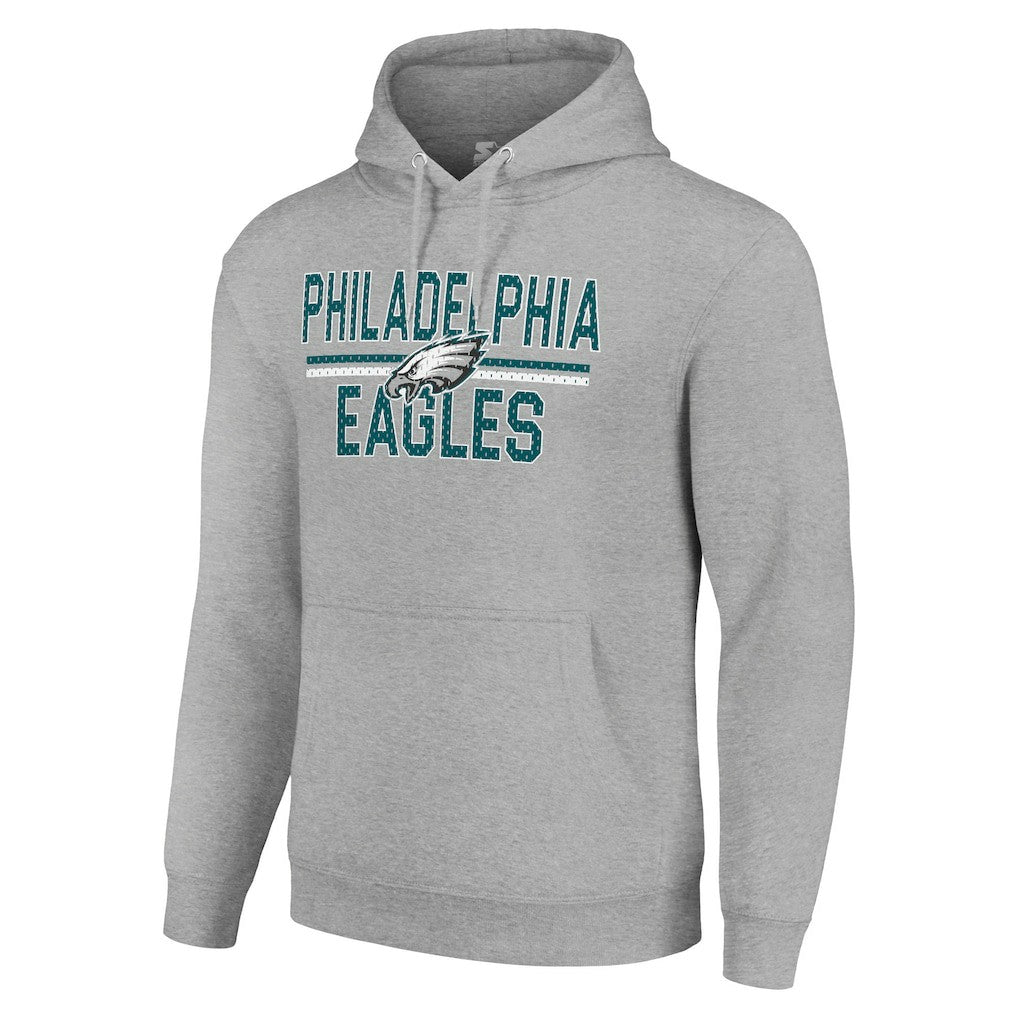 Philadelphia Eagles Starter Unisex Team Mesh Print Graphic Tri-Blend Pullover Hoodie Heather Gray