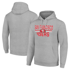 San Francisco 49ers Starter Unisex Team Mesh Print Graphic Tri-Blend Pullover Hoodie Heather Gray