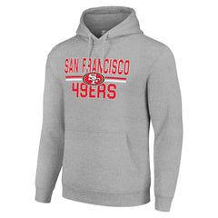 San Francisco 49ers Starter Unisex Team Mesh Print Graphic Tri-Blend Pullover Hoodie Heather Gray