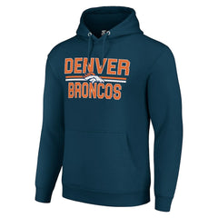 Denver Broncos Starter Unisex Team Mesh Print Graphic Tri-Blend Pullover Hoodie Navy