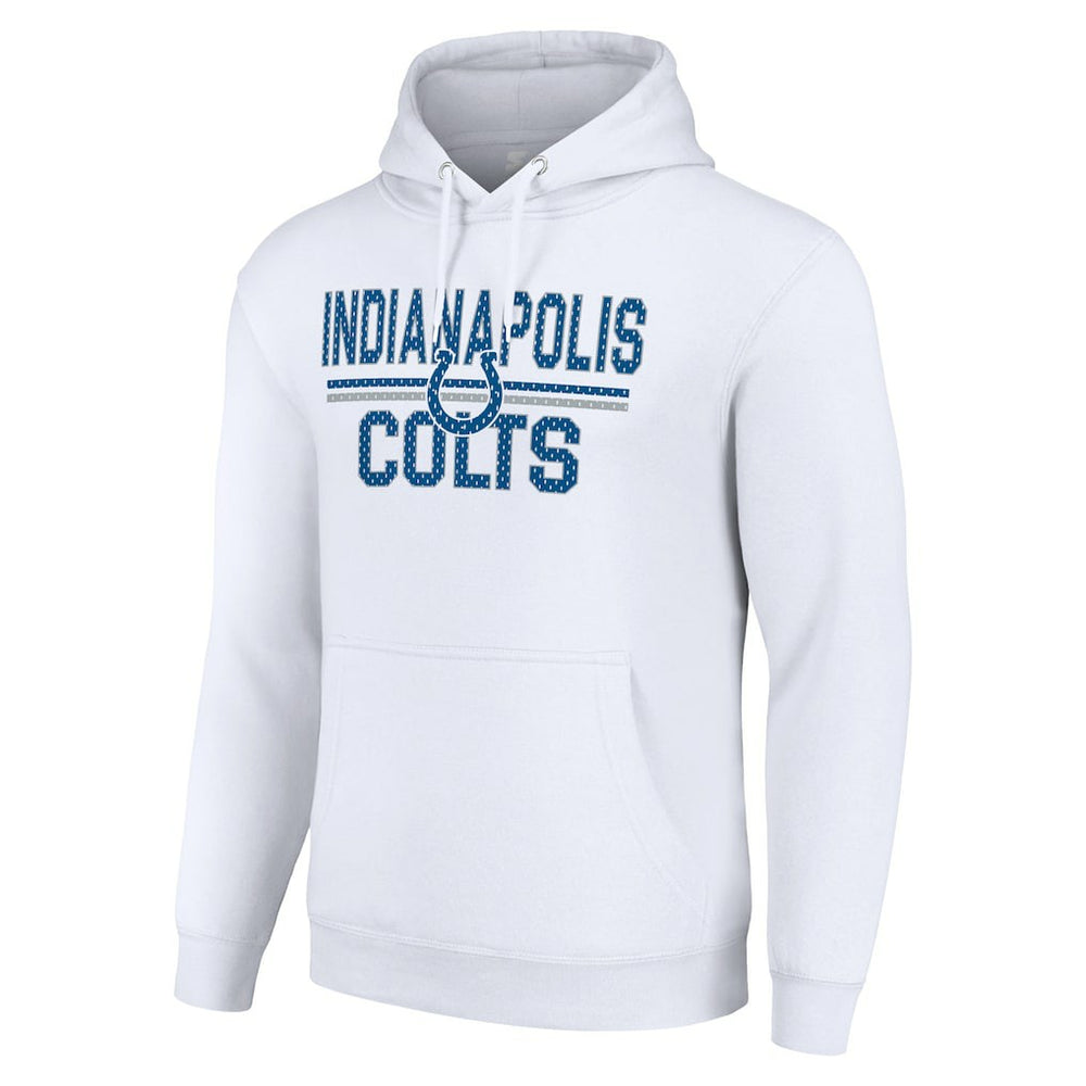 Indianapolis Colts Starter Unisex Team Mesh Print Graphic Tri-Blend Pullover Hoodie White