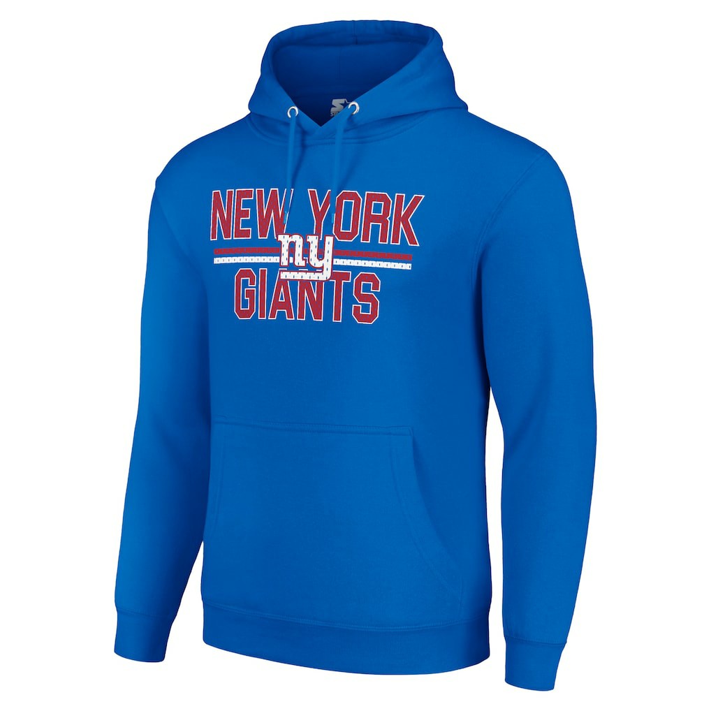 New York Giants Starter Unisex Team Mesh Print Graphic Tri-Blend Pullover Hoodie Royal