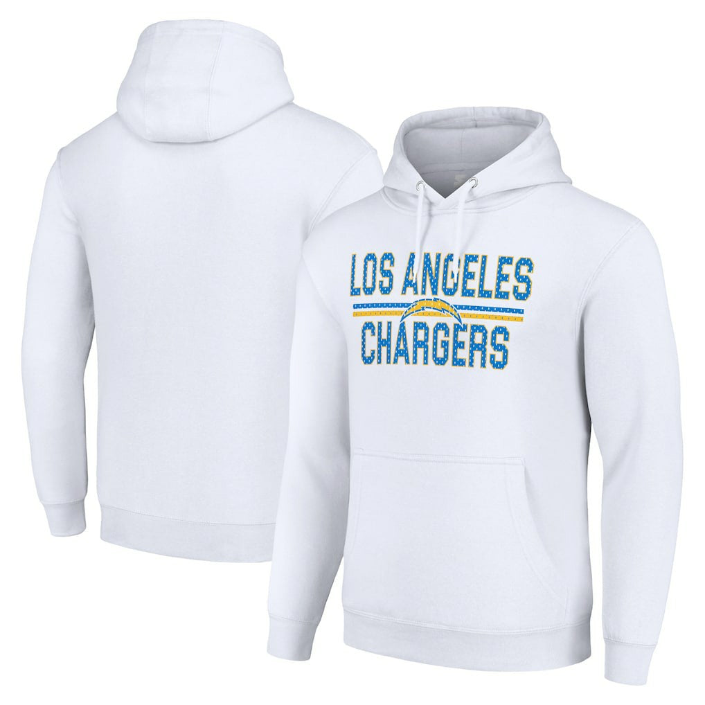 Los Angeles Chargers Starter Unisex Team Mesh Print Graphic Tri-Blend Pullover Hoodie White