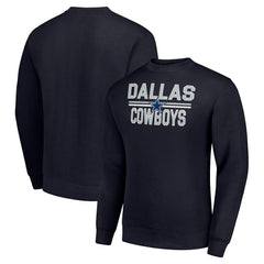 Dallas Cowboys Starter Team Mesh Print Graphic Pullover Sweatshirt Navy