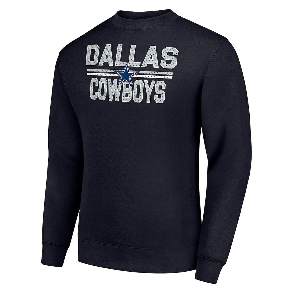 Dallas Cowboys Starter Team Mesh Print Graphic Pullover Sweatshirt Navy