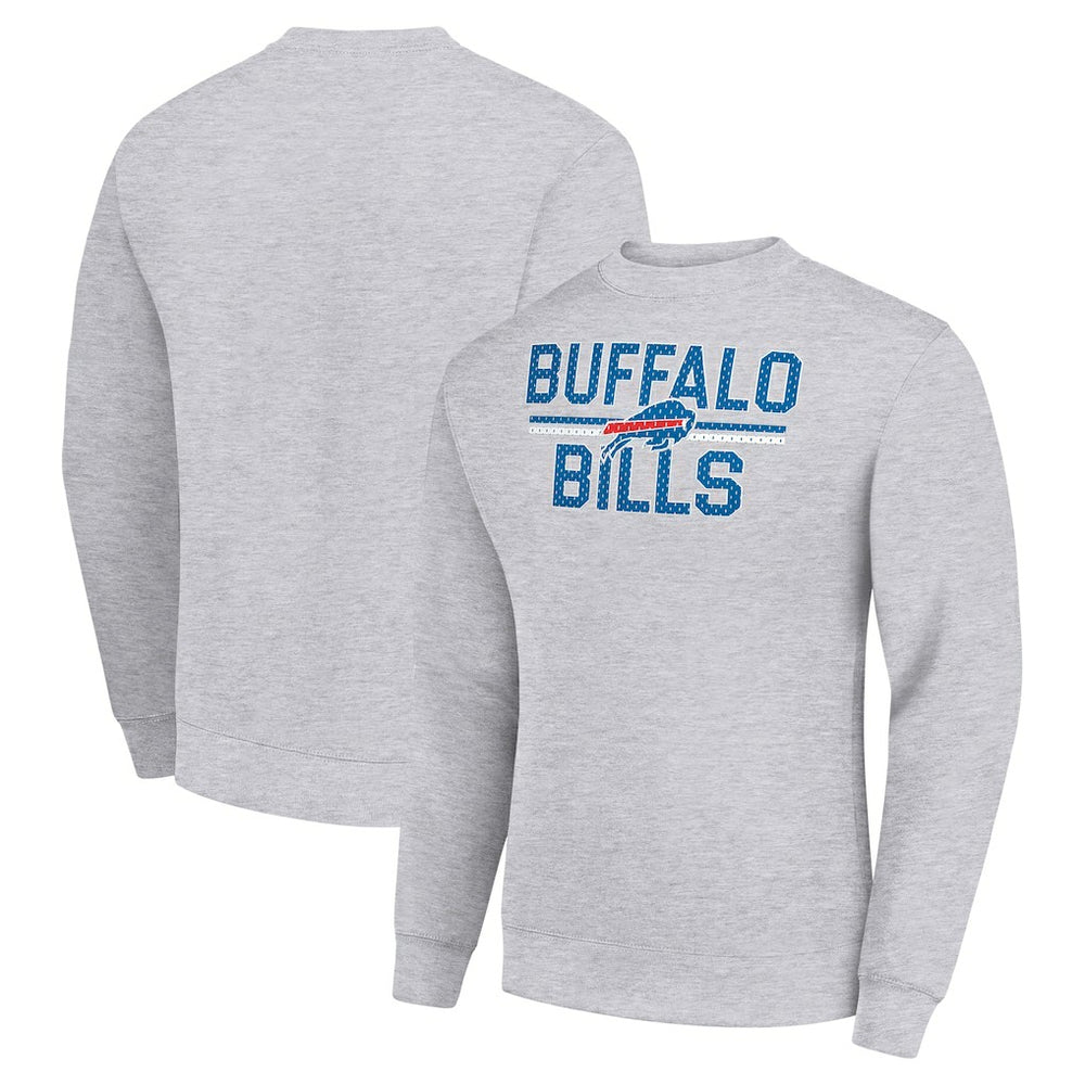 Buffalo Bills Starter Team Mesh Print Graphic Pullover Sweatshirt Heather Gray