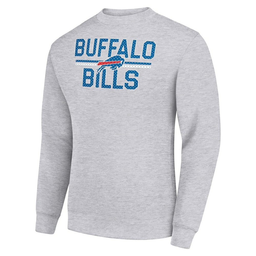 Buffalo Bills Starter Team Mesh Print Graphic Pullover Sweatshirt Heather Gray