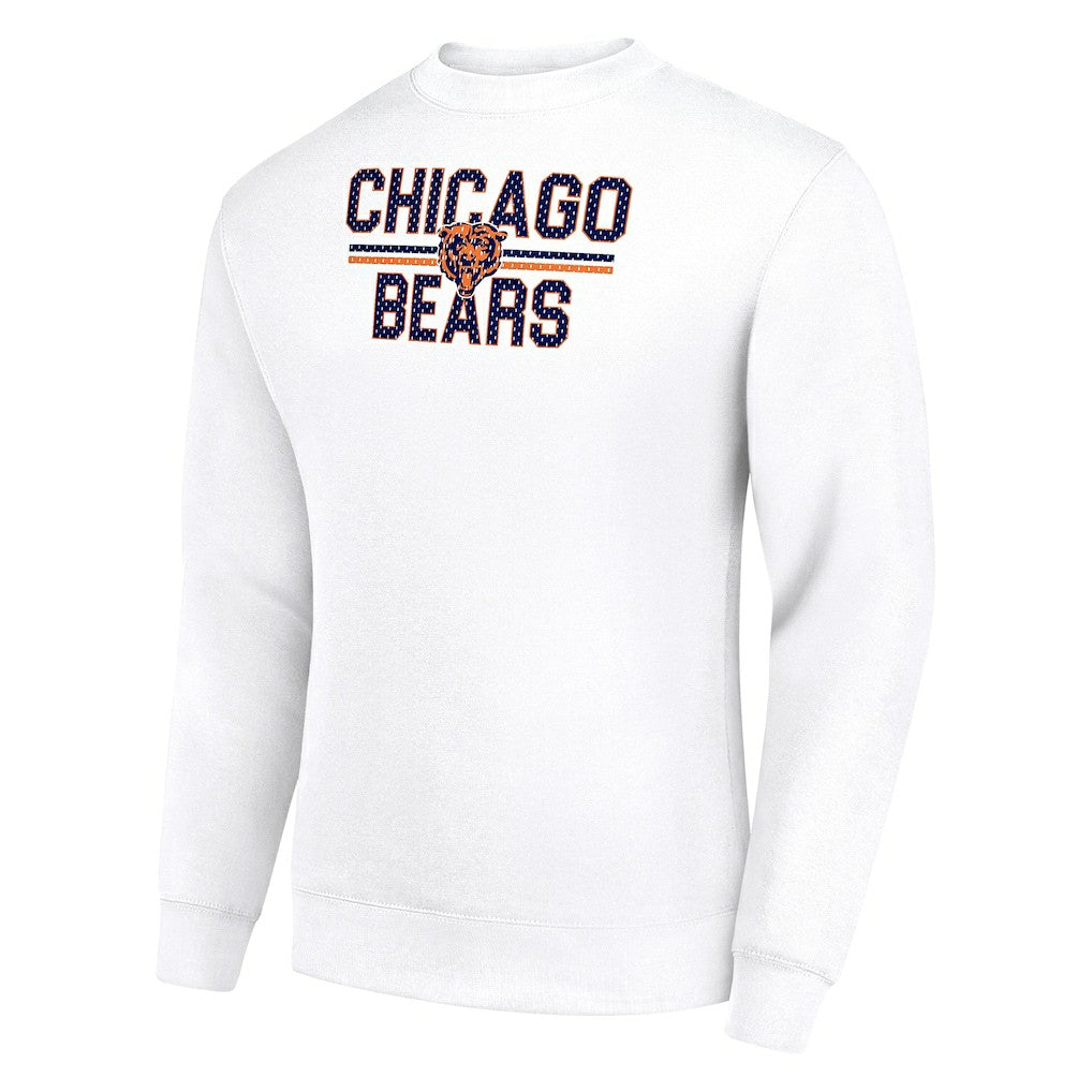 Chicago Bears Starter Team Mesh Print Graphic Pullover Sweatshirt White