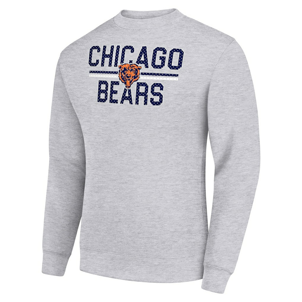 Chicago Bears Starter Team Mesh Print Graphic Pullover Sweatshirt Heather Gray