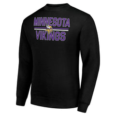Minnesota Vikings Starter Team Mesh Print Graphic Pullover Sweatshirt Black