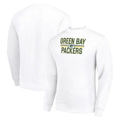 Green Bay Packers Starter Team Mesh Print Graphic Pullover Sweatshirt White
