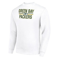 Green Bay Packers Starter Team Mesh Print Graphic Pullover Sweatshirt White