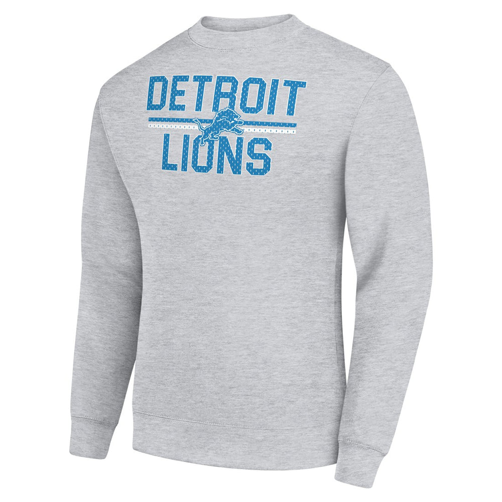 Detroit Lions Starter Team Mesh Print Graphic Pullover Sweatshirt Heather Gray