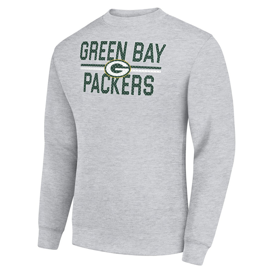 Green Bay Packers Starter Team Mesh Print Graphic Pullover Sweatshirt Heather Gray