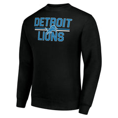 Detroit Lions Starter Team Mesh Print Graphic Pullover Sweatshirt Black
