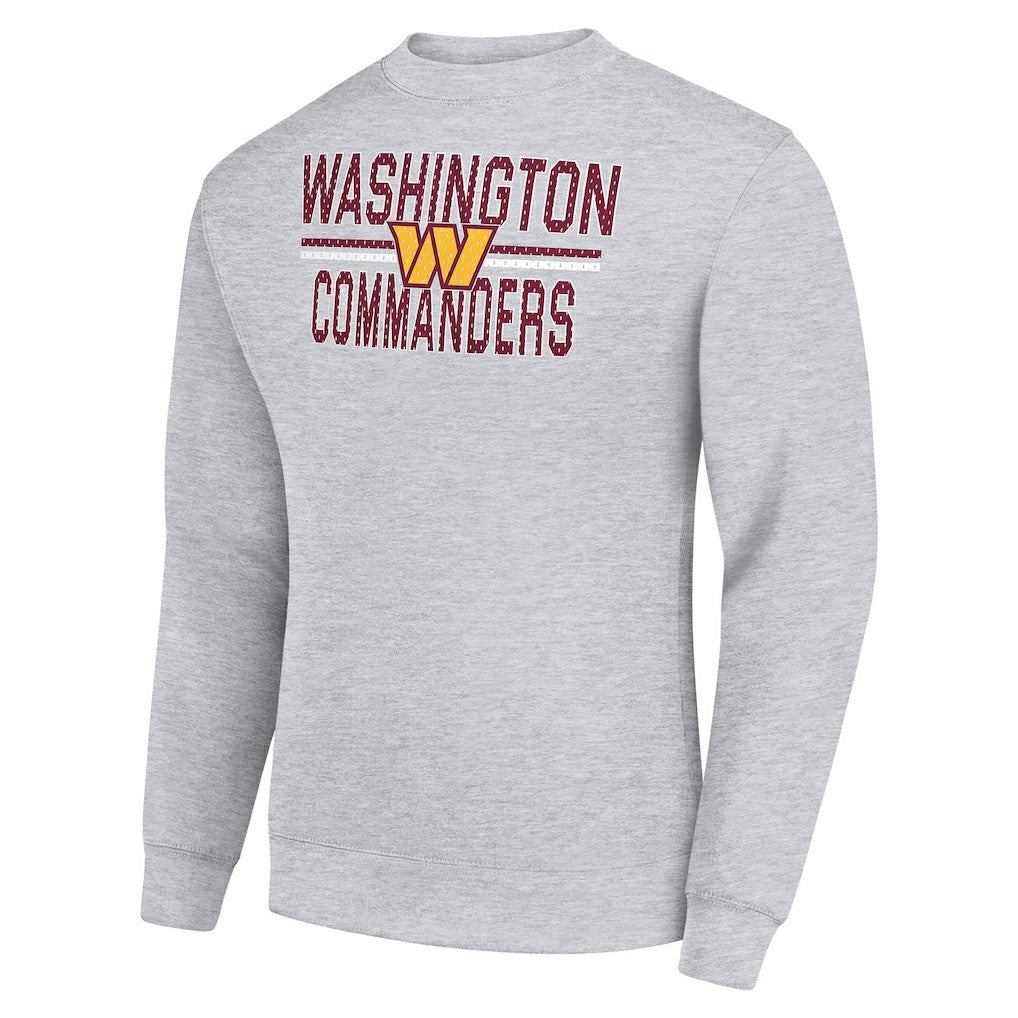 Washington Commanders Starter Team Mesh Print Graphic Pullover Sweatshirt Heather Gray