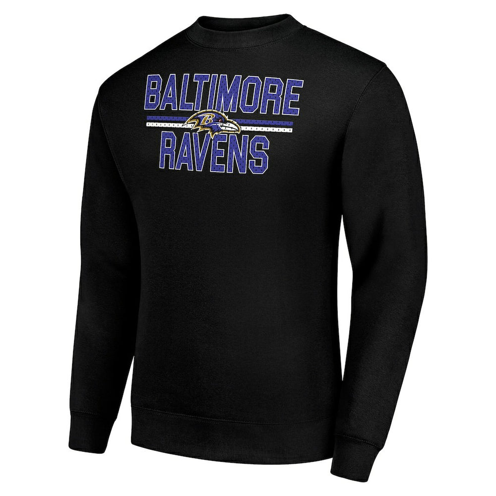 Baltimore Ravens Starter Team Mesh Print Graphic Pullover Sweatshirt Black