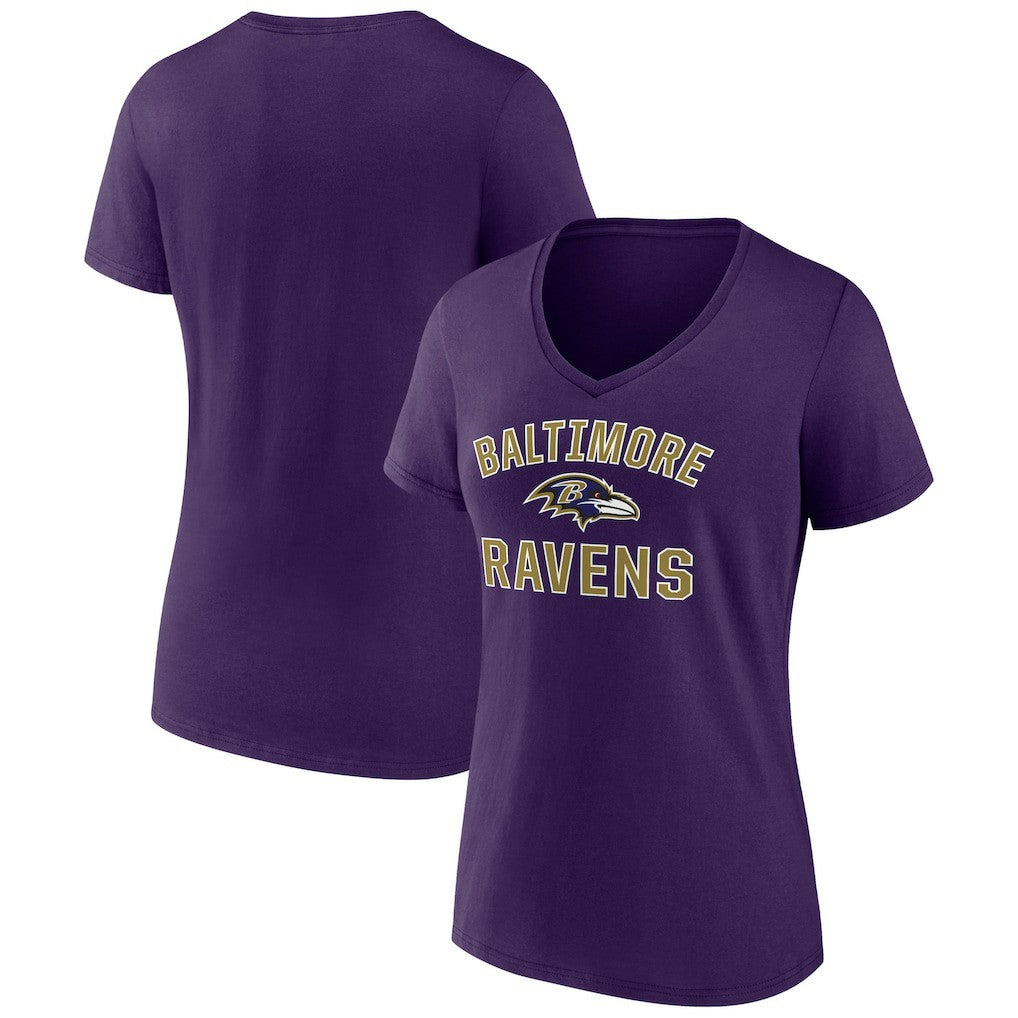 Baltimore Ravens Women's Victory Arch V-Neck T-Shirt Purple